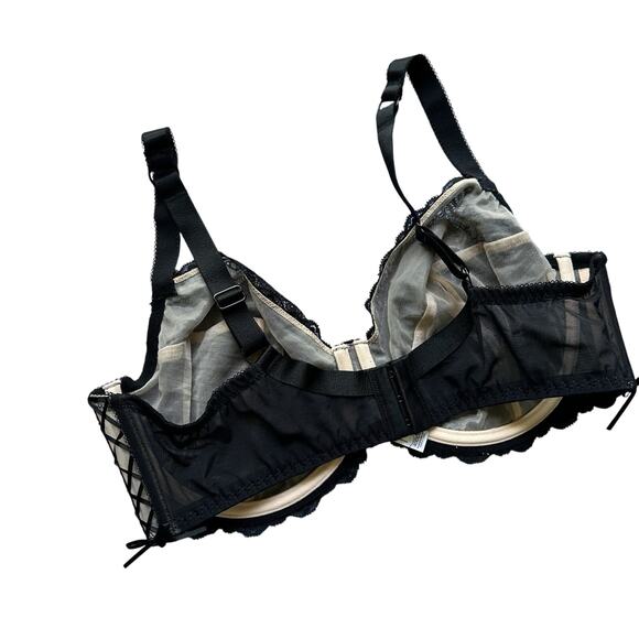 Adore Me Black Unlined Lace Bra Sexy Plus Size 40DDD - Picture 3 of 4